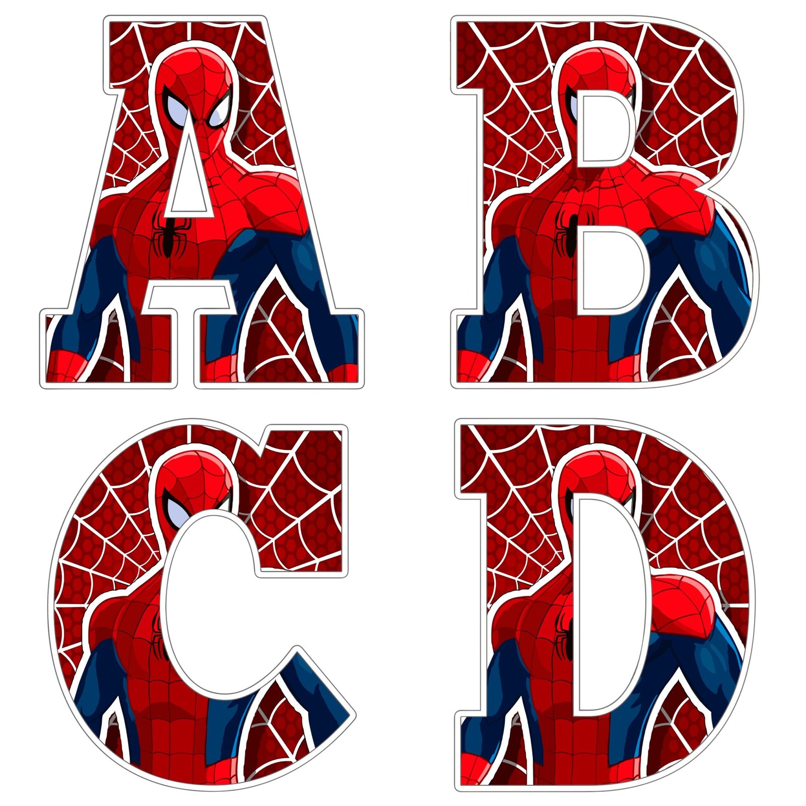 Alfabeto de Spiderman para imprimir #4