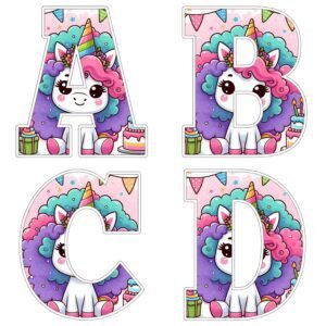Alfabeto de Unicornio para imprimir #3