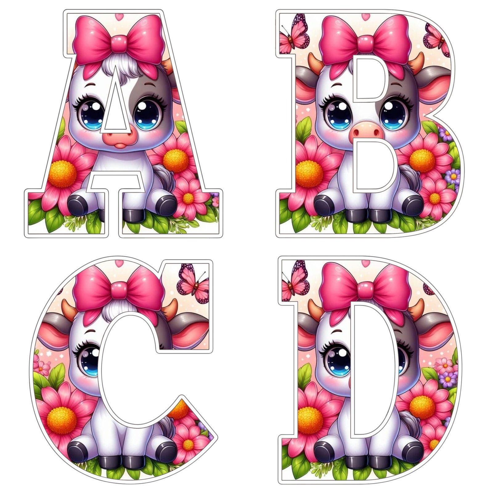 Alfabeto de Vaca para imprimir #2