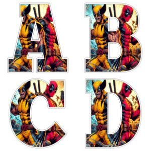 Alfabeto de Wolverine Y Deadpool para imprimir