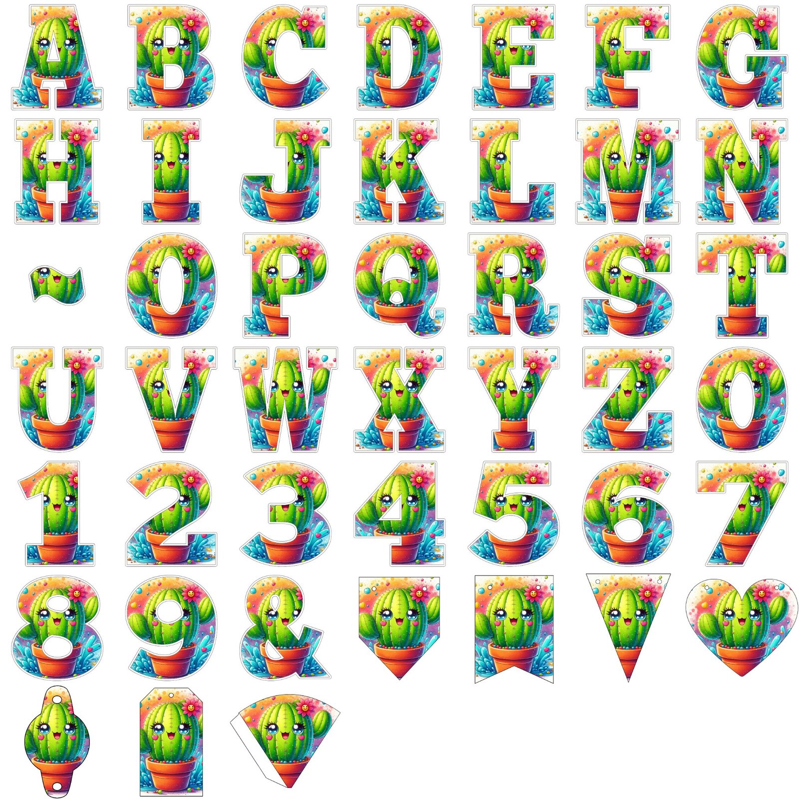 Alfabeto de Cactus para imprimir - Imagen 3